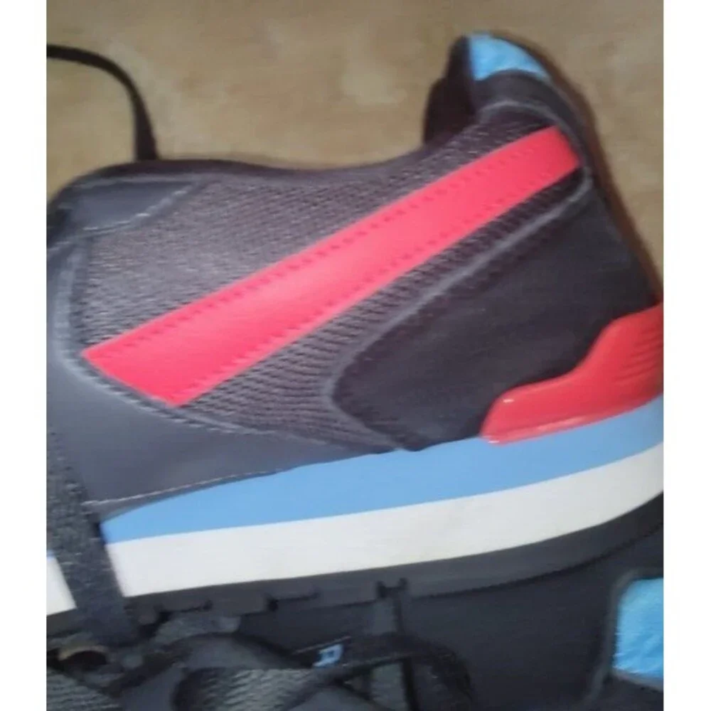 Men's Reebok Royal Flag Black Gray Blue Red Sneakers Size 10.5